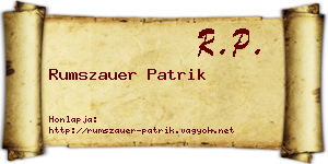 Rumszauer Patrik névjegykártya